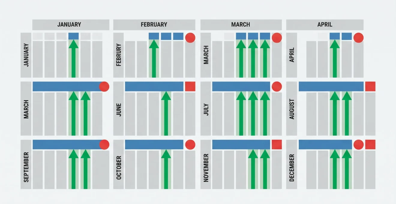 Calendrier illustrant les dates optimales pour verser sur un CEL afin de maximiser les intérêts.